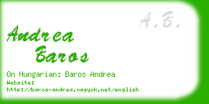 andrea baros business card